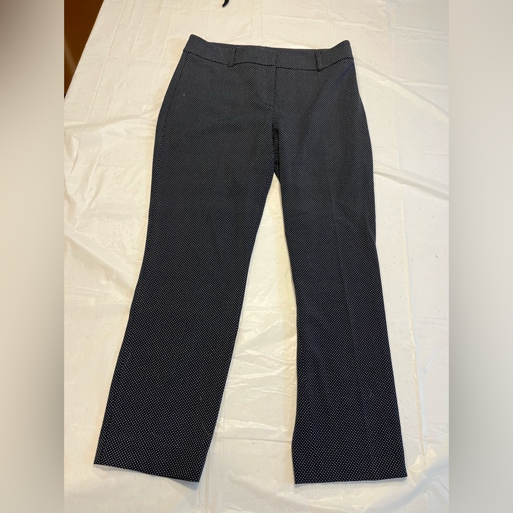 ANN TAYLOR FACTORY Women's Signature Pants Straight Ankle Polka Dot, Size 6.